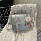 Mini Backpack with Bow Charm in Silver – everyday backpack