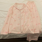 Bow-Tie Long-Sleeve Pajama Set