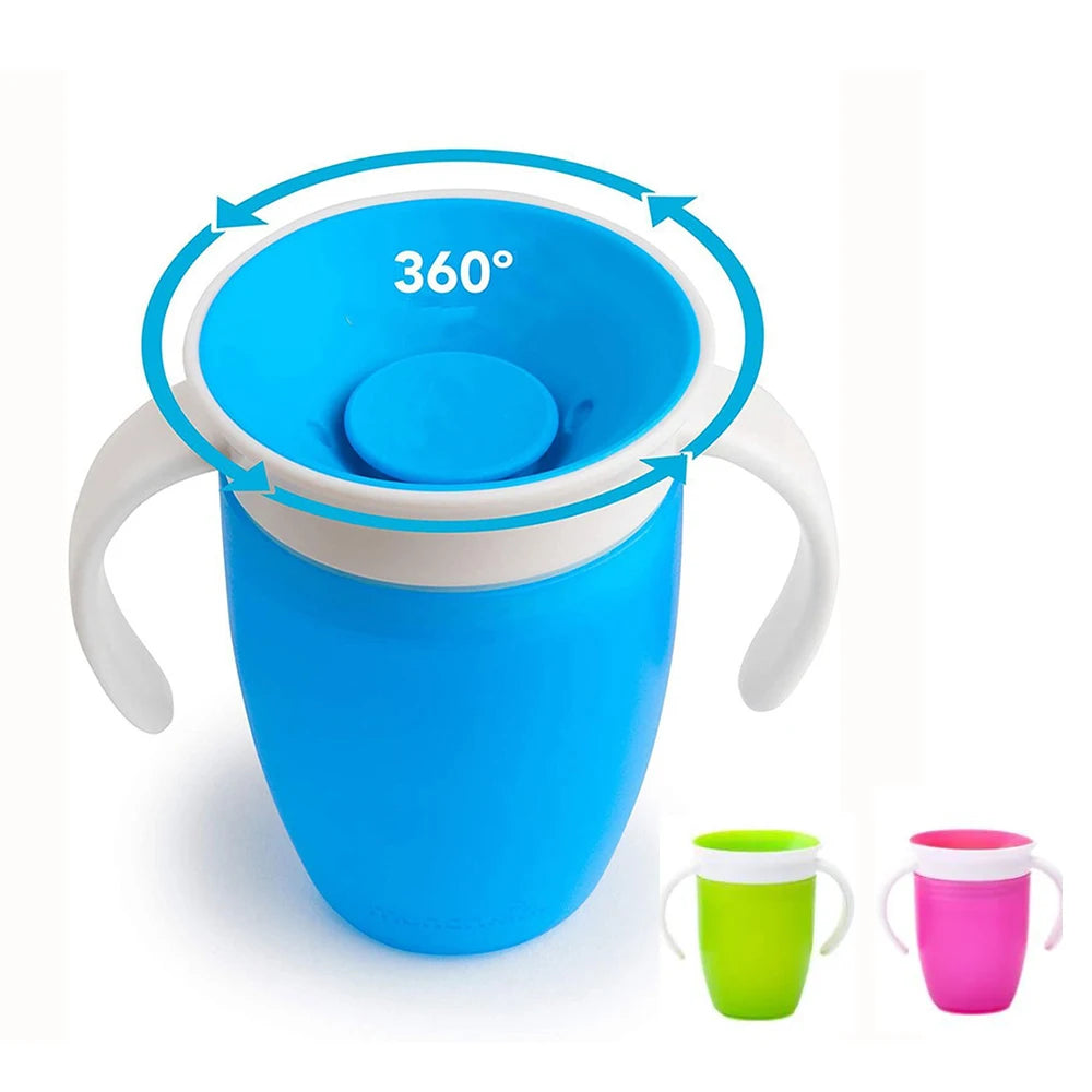 360° Spill-Proof Baby Training Cup with Handles