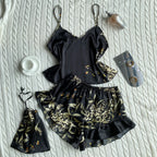 Satin Cami & Ruffle Shorts Pajama Set