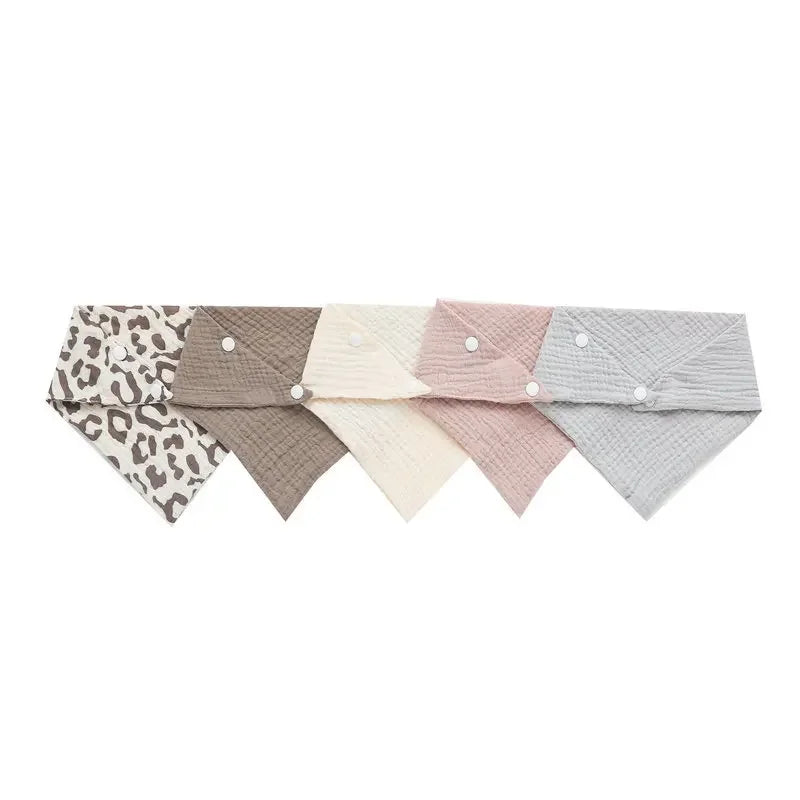 5pc Muslin Triangle Bandana Bibs