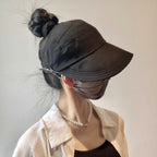 Wide Brim Ponytail Sun Hat
