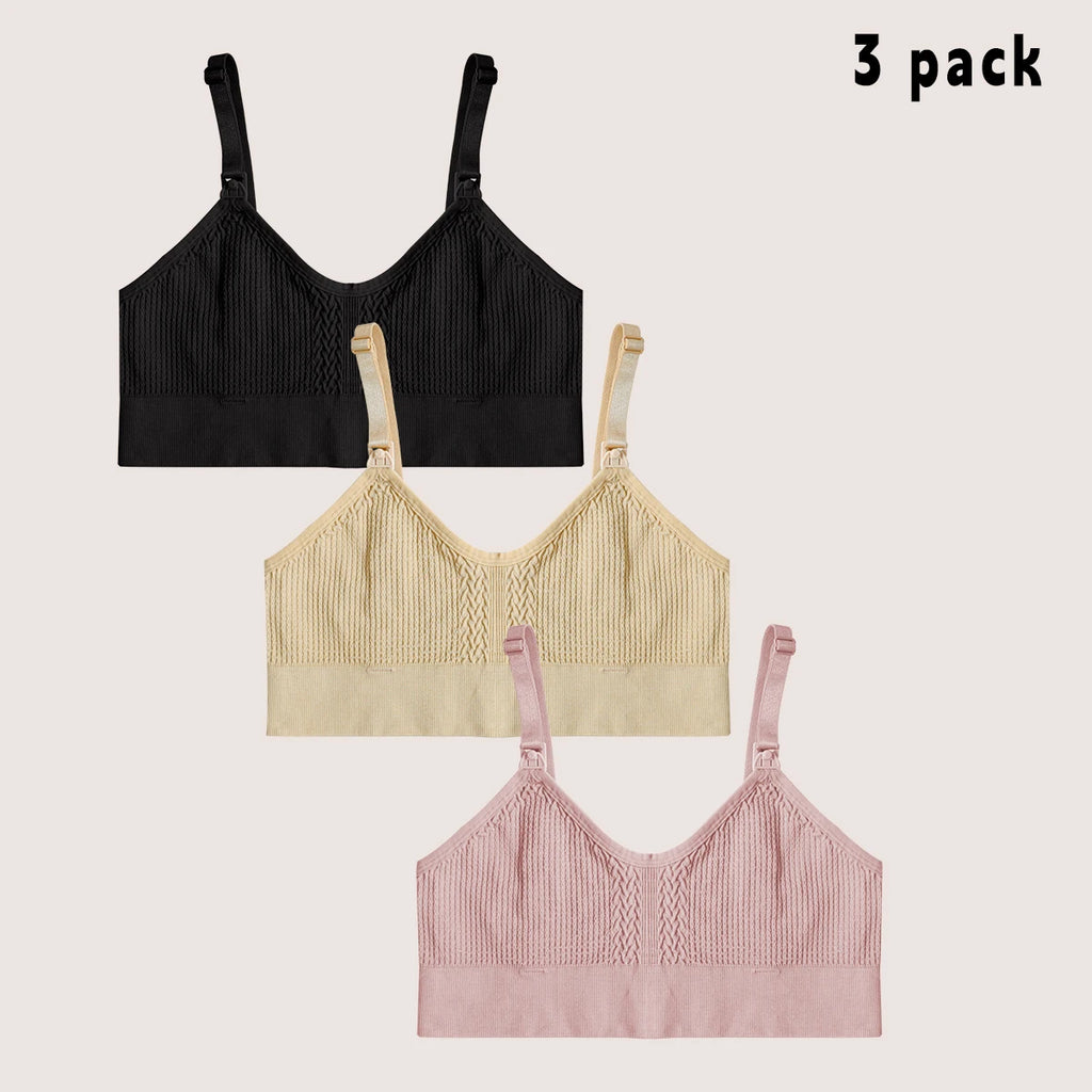 Wireless Seamless Nursing Bra, 3-Pack