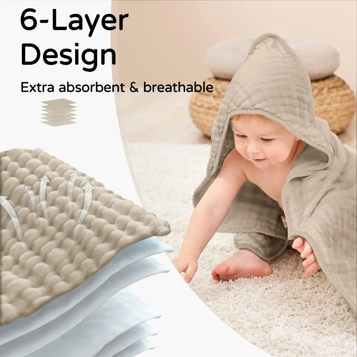Muslin Hooded Baby Towel