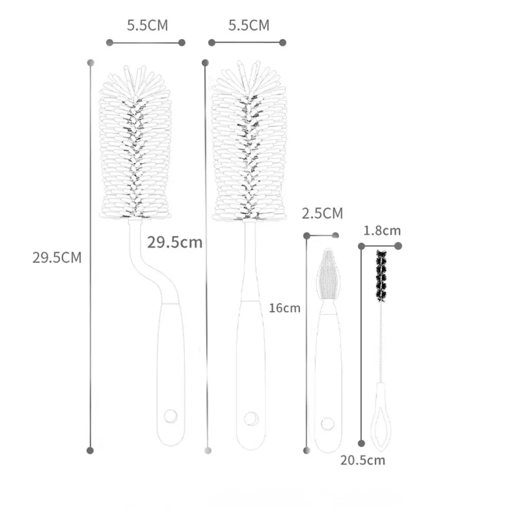 360° Rotating Silicone Bottle & Nipple Brush Set