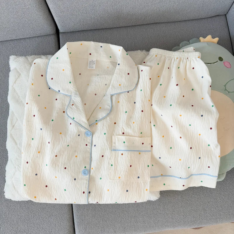 Polka Dot Cotton Short Pajama Set