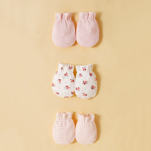 Baby Hat & Scratch Mittens, 3 Sets