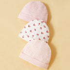 Baby Hat & Scratch Mittens, 3 Sets