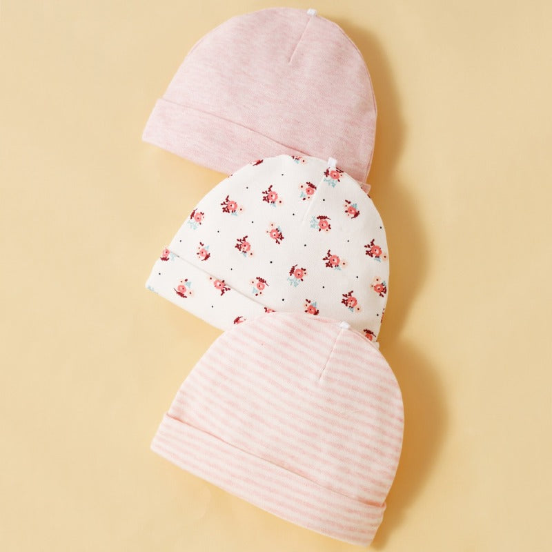 Baby Hat & Scratch Mittens, 3 Sets
