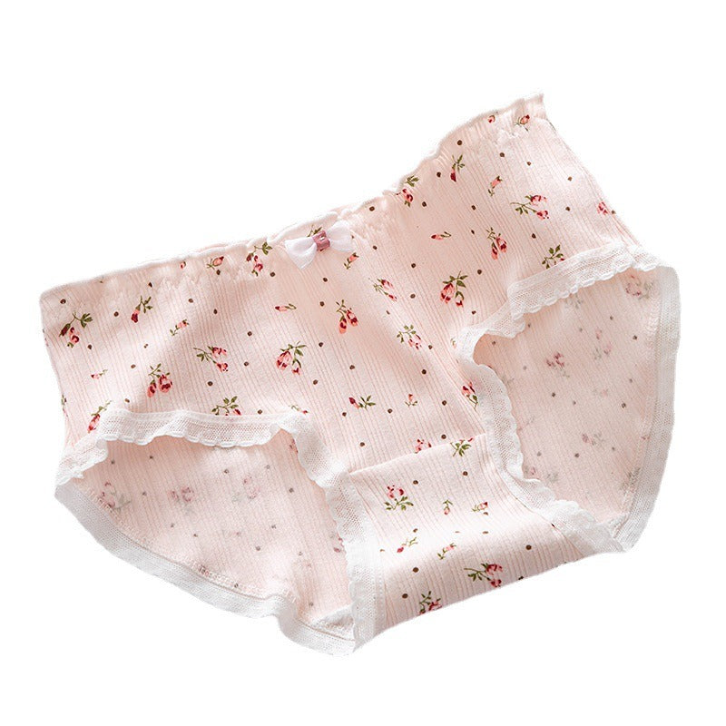 Bow Lace Mid-Waist Briefs, 5-Pack