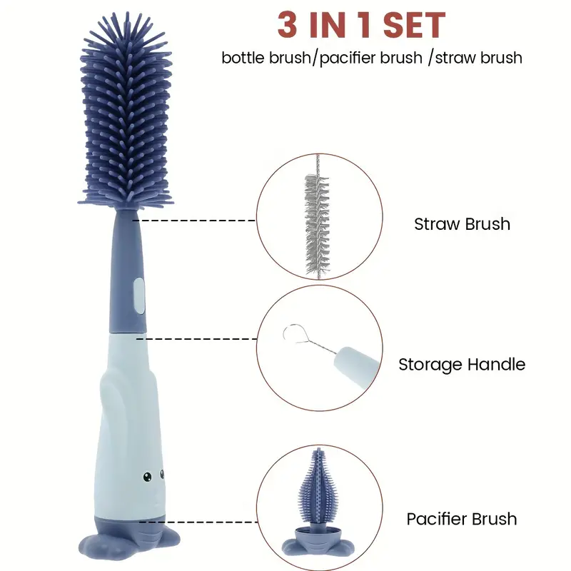 Standing Silicone Bottle Brush Set (3-Piece) – baby bottle cleaner