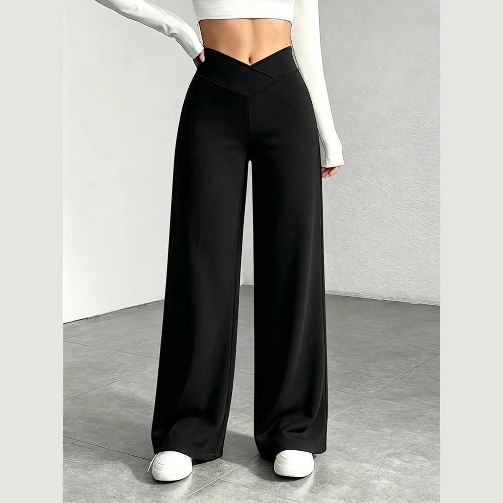 High-Rise Crossover Wide-Leg Pants – high-waist pants