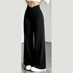 High-Rise Crossover Wide-Leg Pants – women's pants