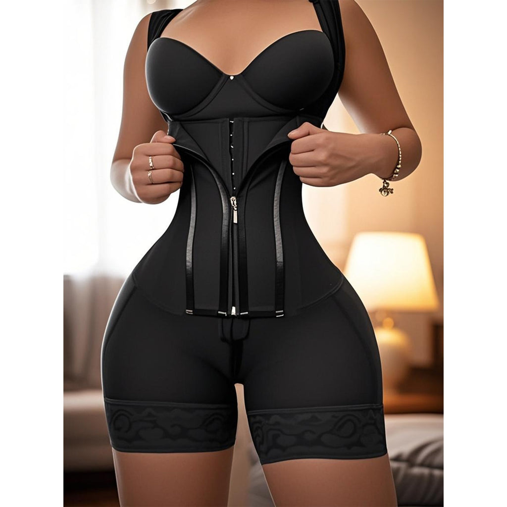 Lace-Trim Shaping Bodysuit